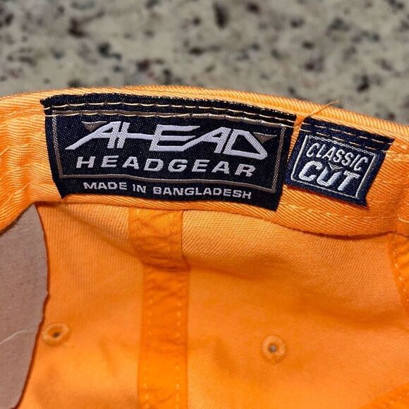 AHEAD USA Casual Cottons Authentic Headgear Classic Cut Cap Hat Light Orange NWT - Picture 6 of 7